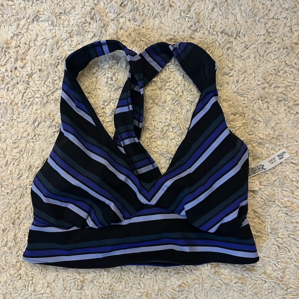 Free People Movement Striped Halter Sports Bra